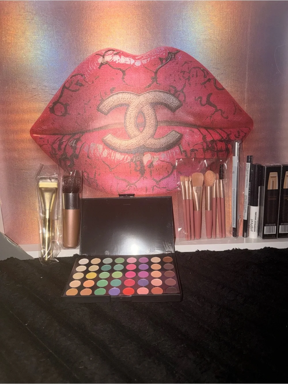 Popfeel 10 PC Set Multi-Color Eyeshadow & Brush Set & More